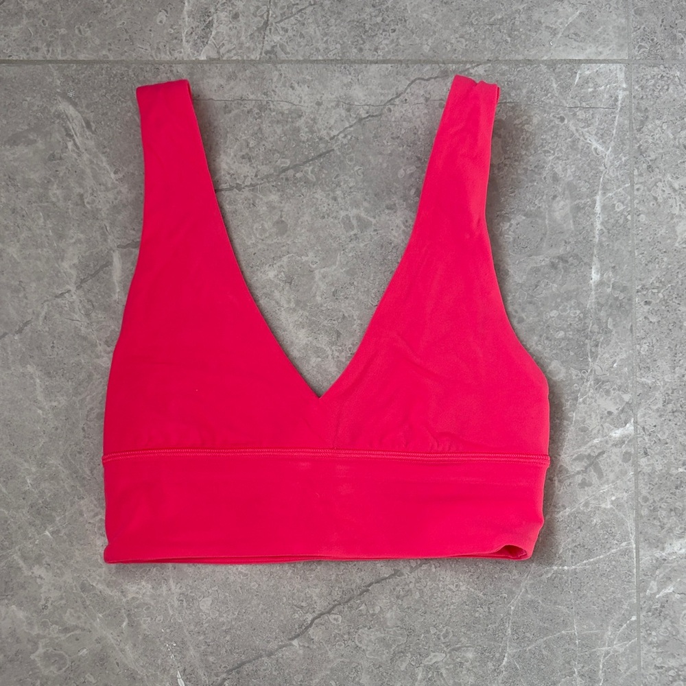 Pink lululemon v neck sports bra
